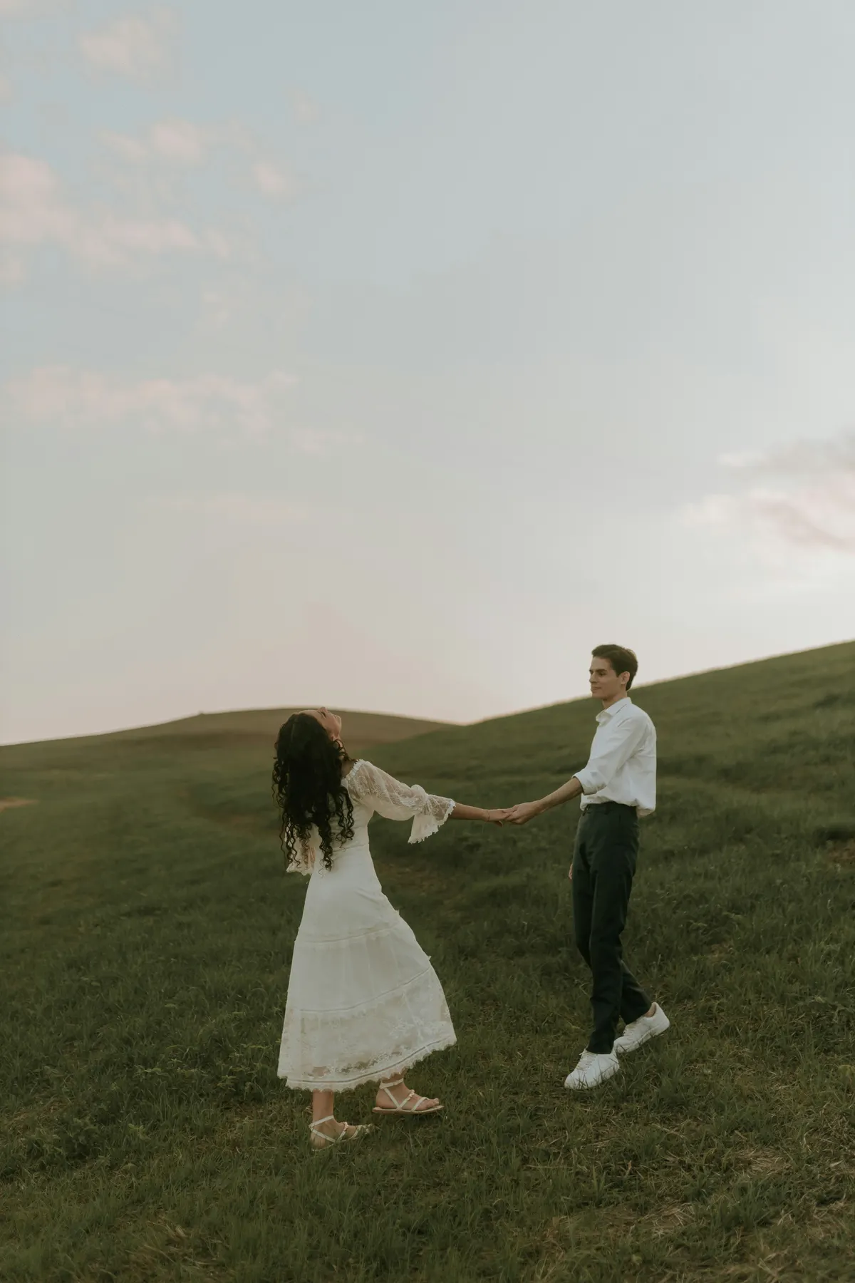 Oliver and Marie holding hands